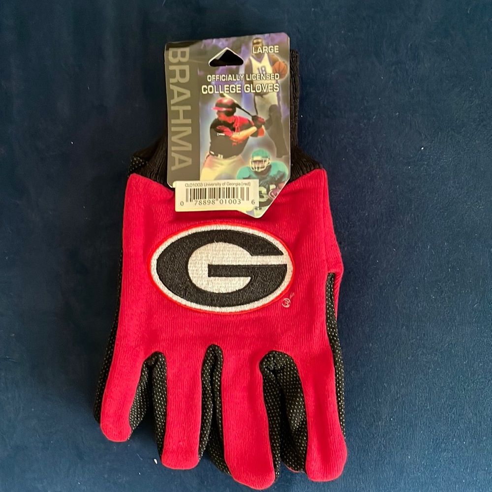 UGA work gloves. Size Large.
